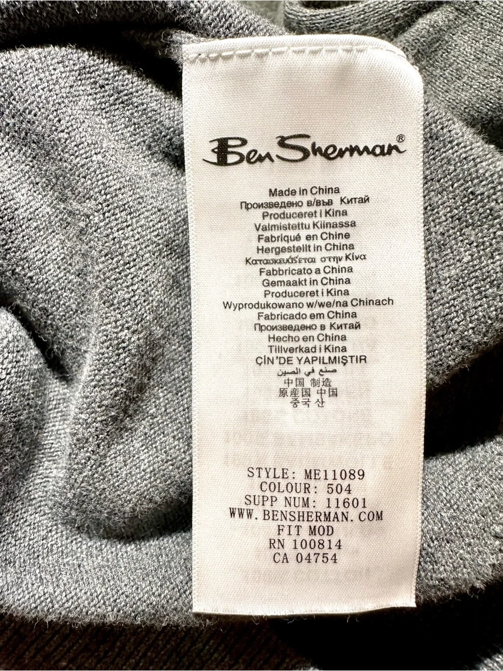 Ben Sherman Men’s Heritage Jumper V-Neck Pullover Sweater 100% Cotton